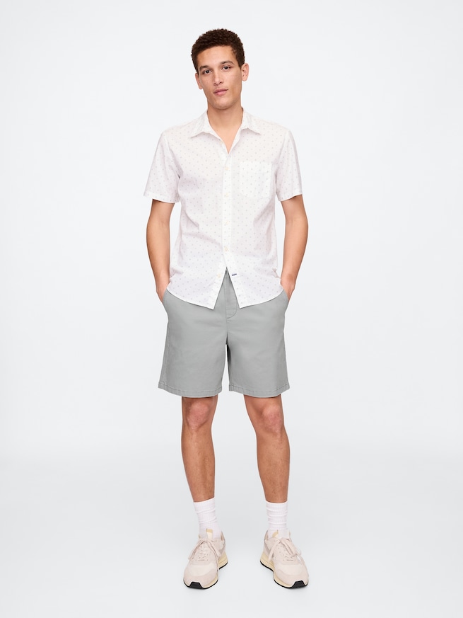 7インチ エッセンシャル プルオン カーキ ショートパンツ-0