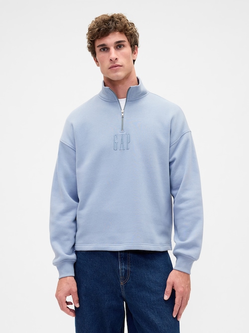 ヴィンテージソフト オーバーサイズ GAPロゴ ハーフジップ プルオーバー