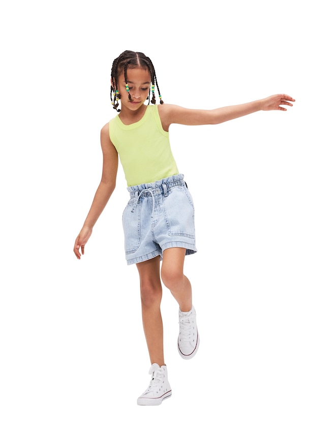 ハイライズ リラックスフィット プルオン ユーティリティ ショートパンツ (キッズ)-0