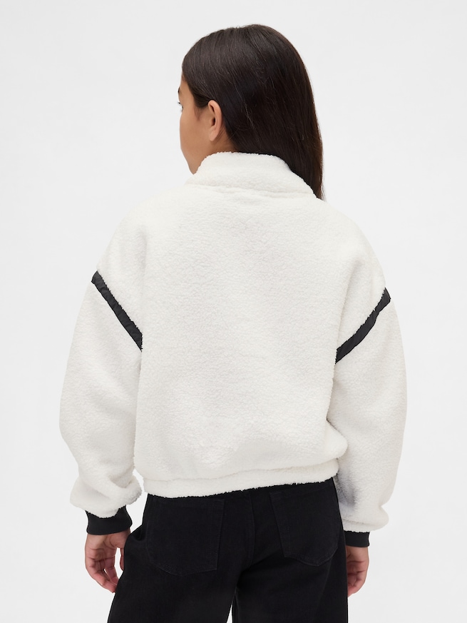 リサイクル リラックスフィット  ボア ハーフジップ スウェットシャツ (キッズ)-1