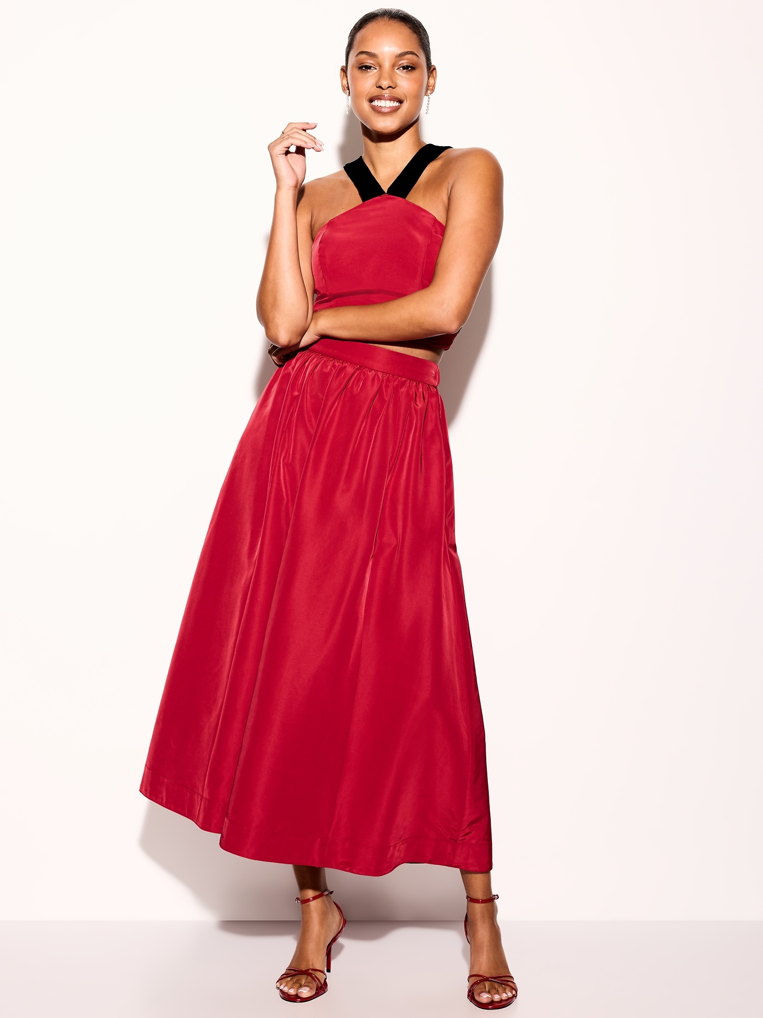 The Occasion by Old Navy High-Waisted Taffeta Midi Skirt