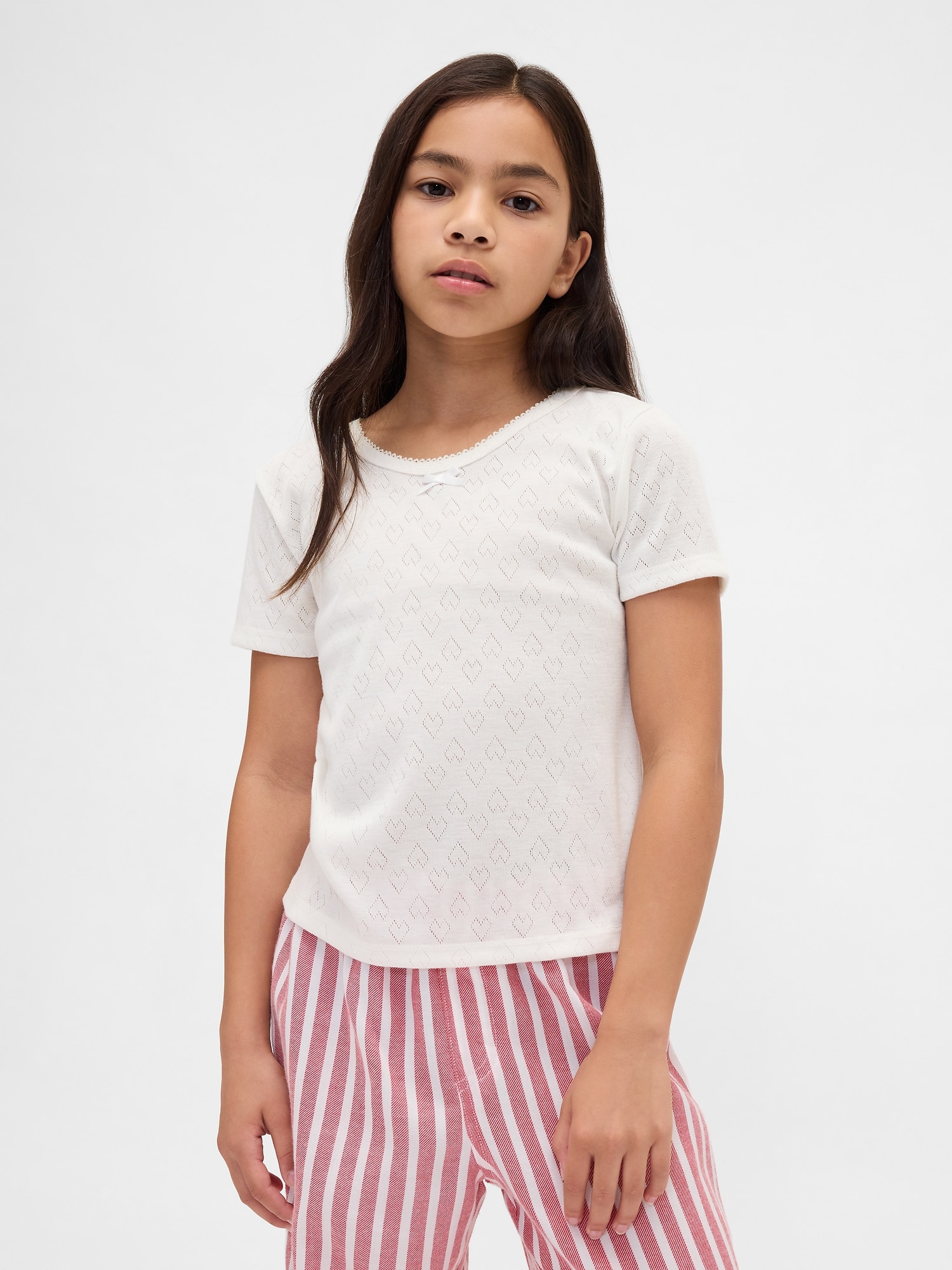 T-SHIRT DE PYJAMA EN TRICOT POINTELLE RECYCLÉ À 100 % POUR ENFANT