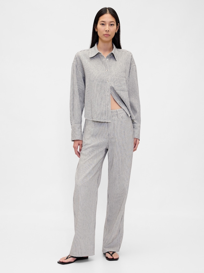 コットンリネン オーバーサイズシャツ-1