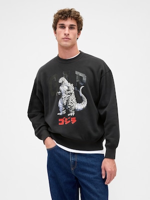 ゴジラ ヴィンテージソフト グラフィック GAPロゴ スウェットシャツ