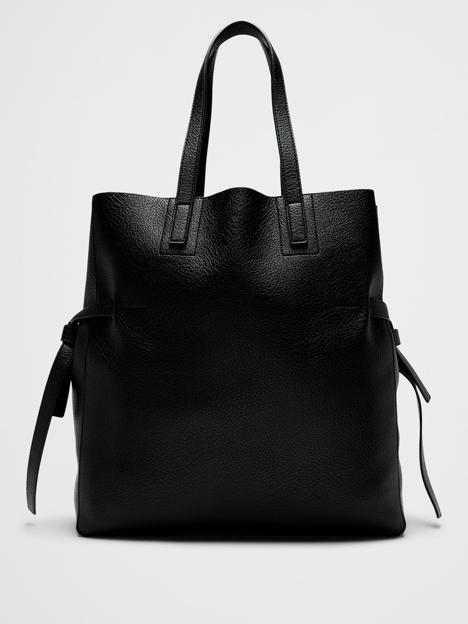 Vegan Leather Tie-Side Tote