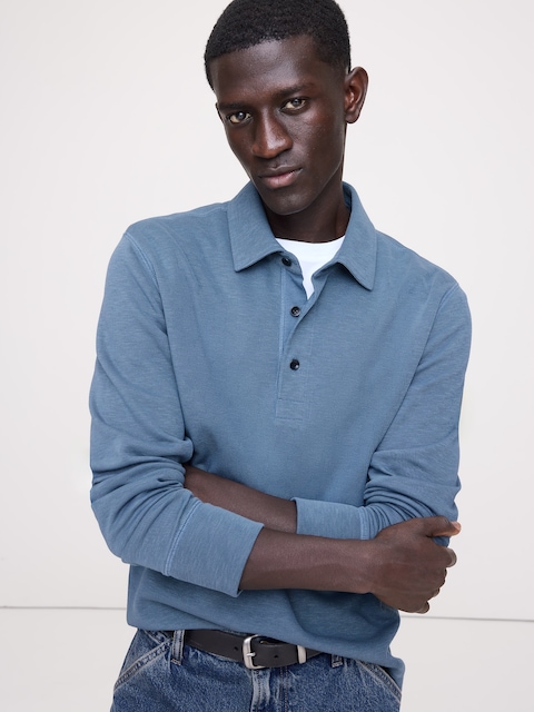Slub Double-Knit Polo
