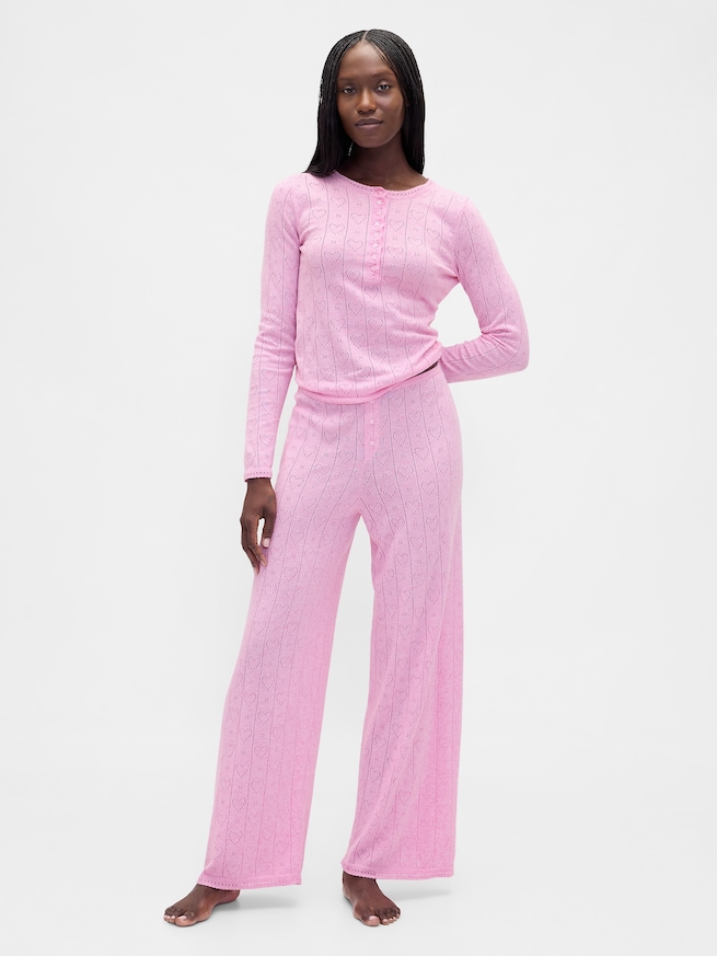 ライトウェイト CashSoft カシミヤタッチ ポインテール ハート パジャマトップス-1