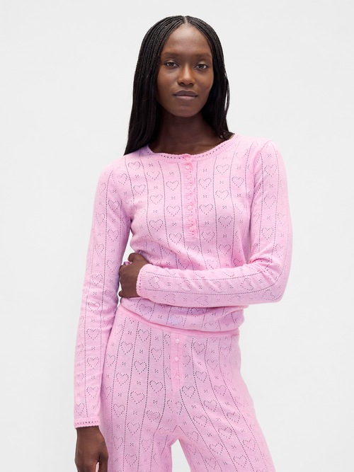 ライトウェイト CashSoft カシミヤタッチ ポインテール ハート パジャマトップス