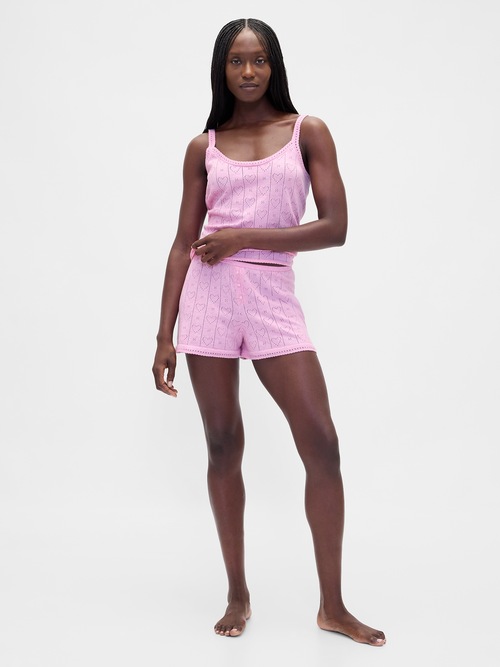 ライトウェイト CashSoft カシミヤタッチ ポインテール ハートパジャマショートパンツ