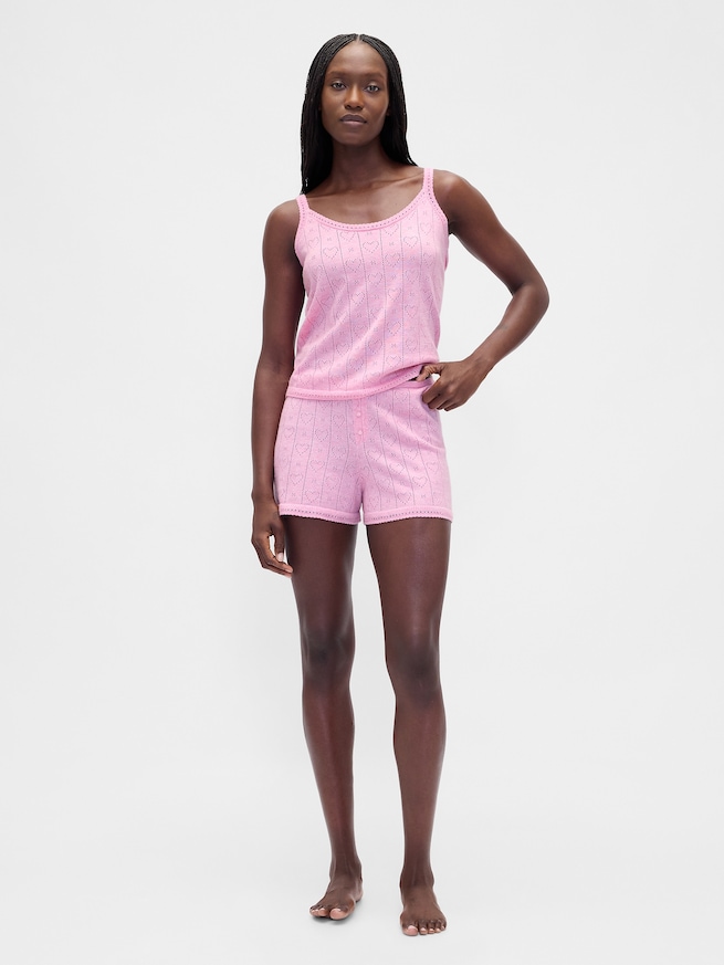 ライトウェイト CashSoft カシミヤタッチ ポインテール ハートパジャマタンクトップ-1