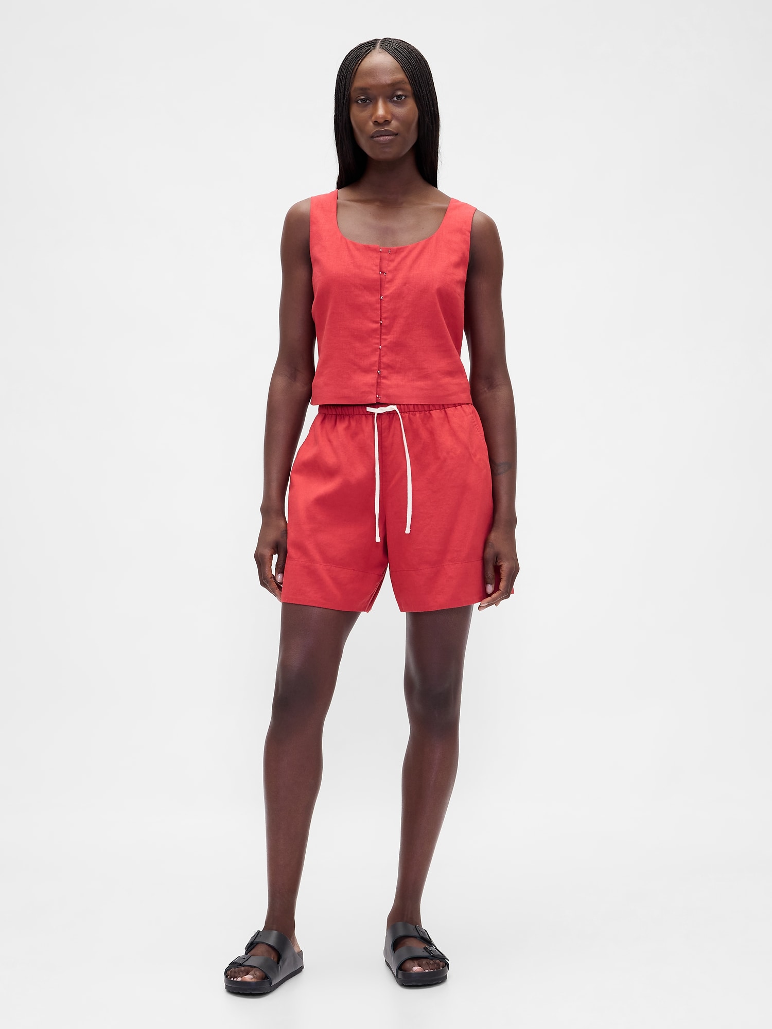 SHORT CONFORT EN MÉLANGE DE LIN