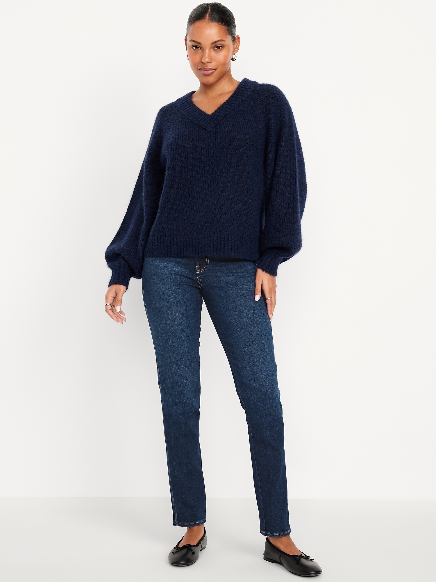 High-Waisted Slim Jeans