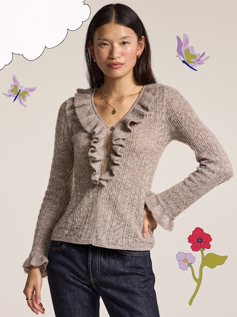 Old Navy x Anna Sui Ruffle Cardigan Sweater