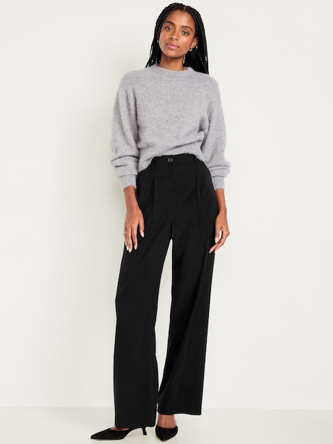 Extra High-Waisted Drapey Trouser Super Wide-Leg Pants