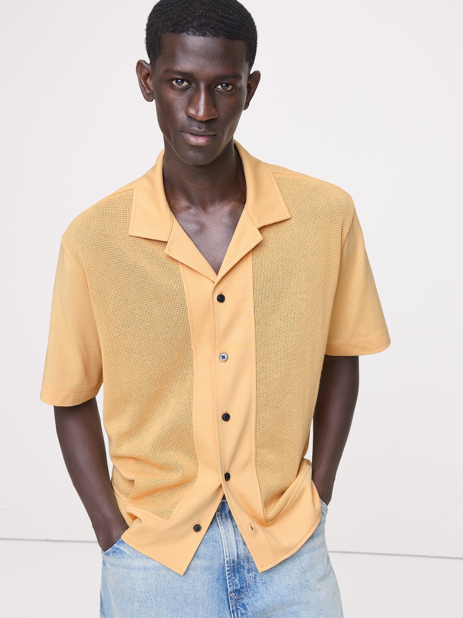 Cotton Mesh Resort Shirt