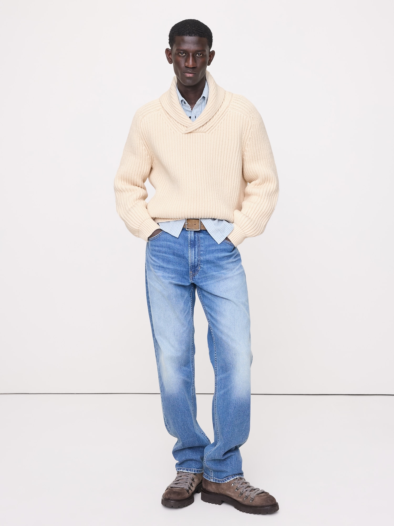 CHANDAIL CÔTELÉ À COL CHÂLE