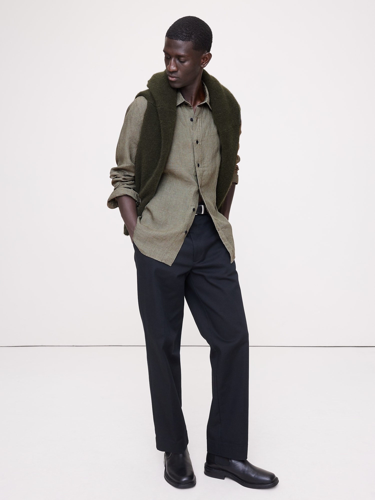 CHEMISE À COUPE STANDARD EN LIN