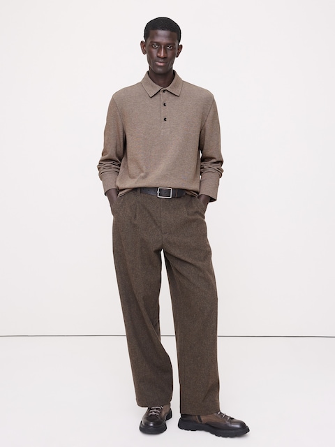 POLO EN TRICOT DOUBLE FLAMMÉ