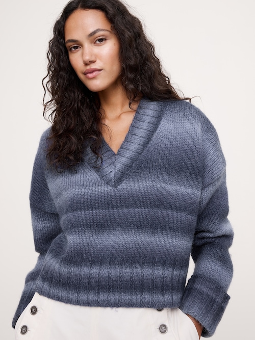 ウール アルパカ ブレンド Vネックセーター