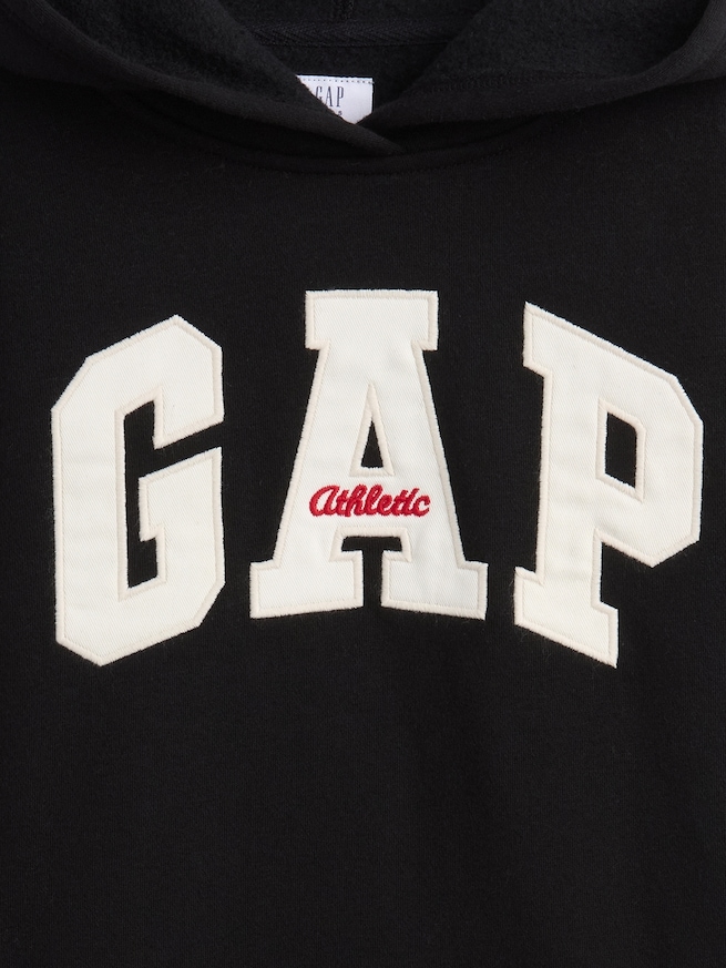 オーバーサイズ バレルスリーブ GAPロゴパーカー (キッズ)-3