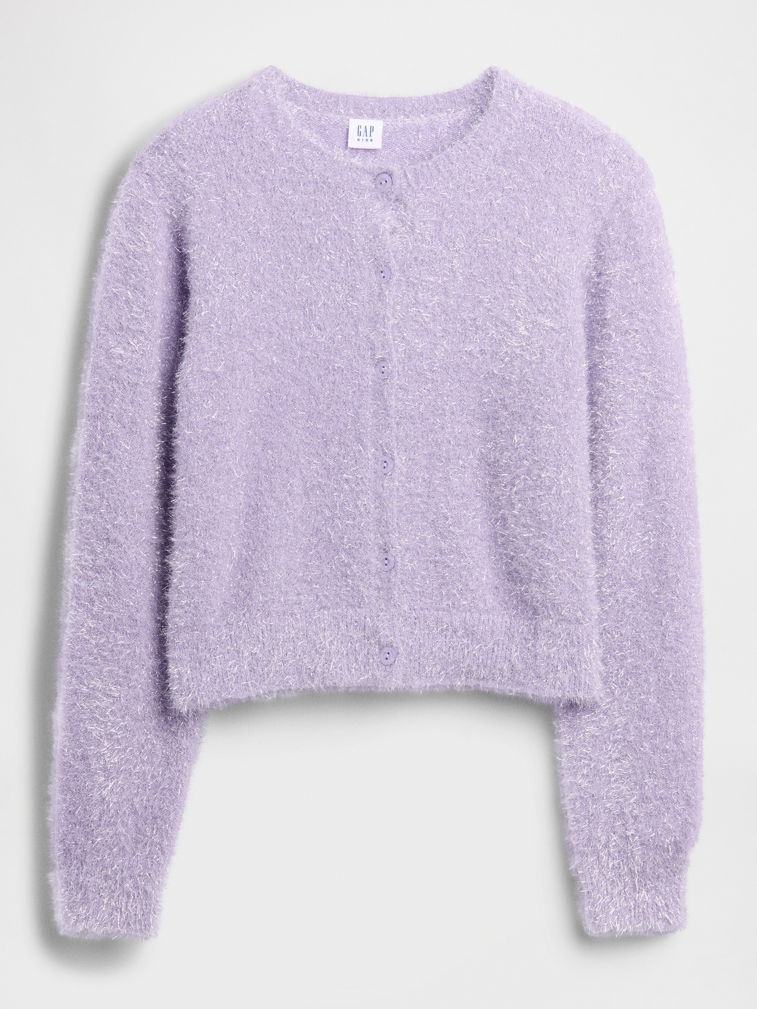 メタリック アイラッシュ ニットカーディガン (キッズ)-1