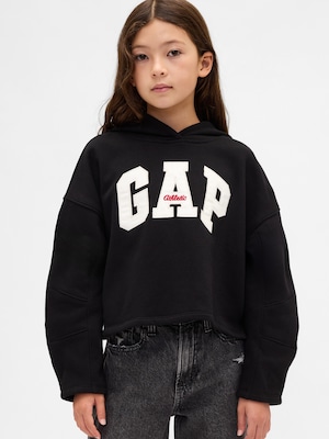 オーバーサイズ バレルスリーブ GAPロゴパーカー (キッズ)