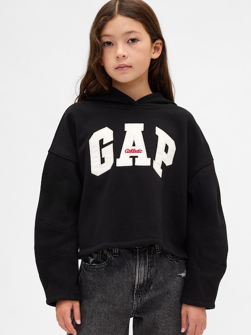 オーバーサイズ バレルスリーブ GAPロゴパーカー (キッズ)
