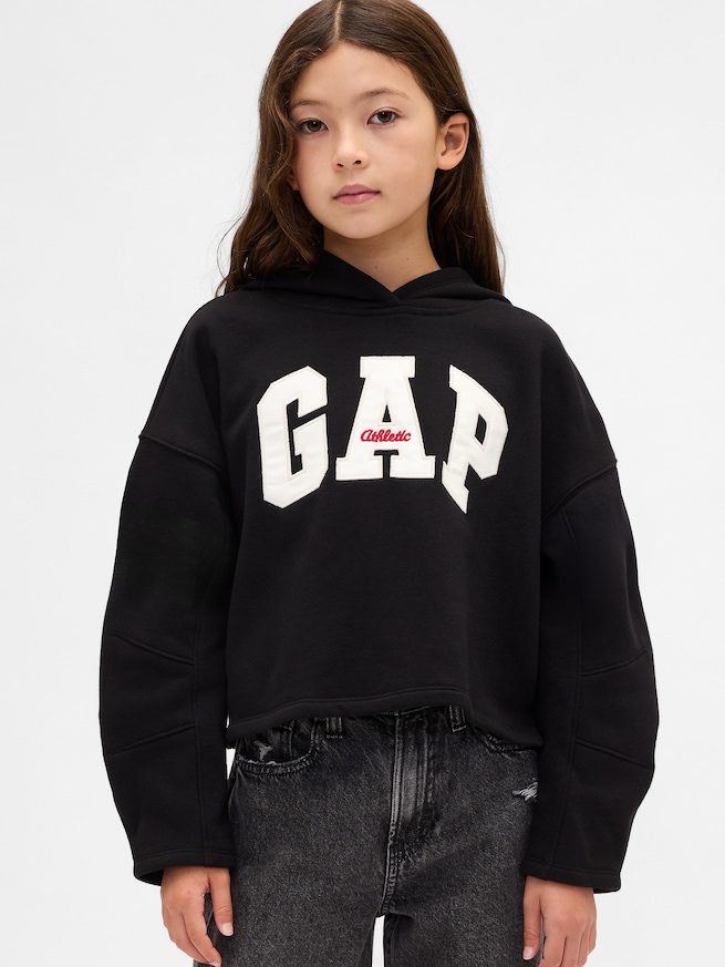 オーバーサイズ バレルスリーブ GAPロゴパーカー (キッズ)-0