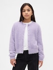 メタリック アイラッシュ ニットカーディガン (キッズ)-0