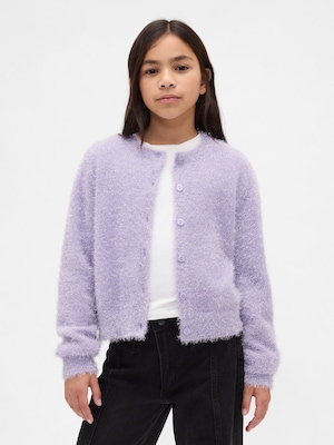 メタリック アイラッシュ ニットカーディガン (キッズ)