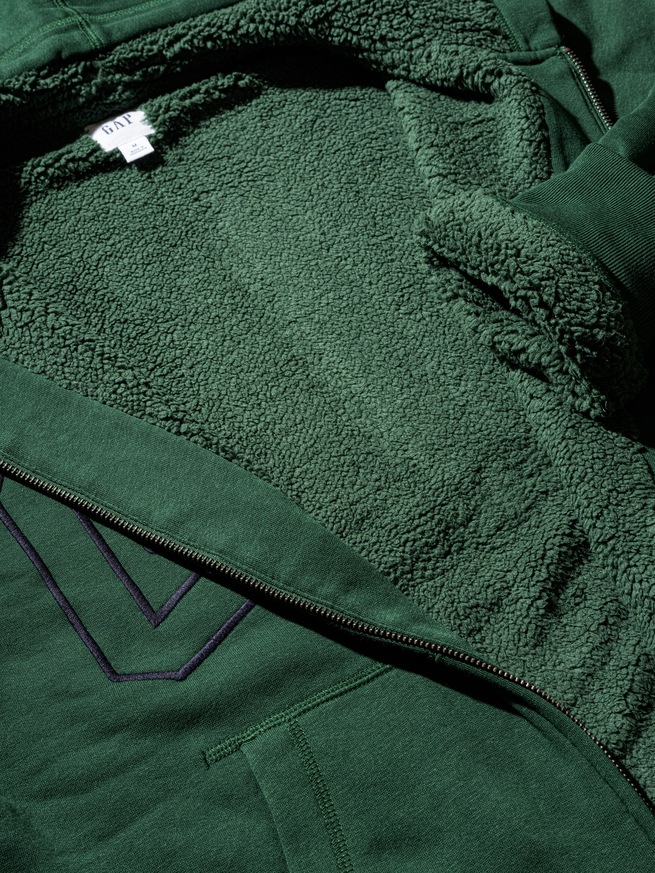 リラックスフィット GAPロゴ 裏ボア ジップアップパーカー-5