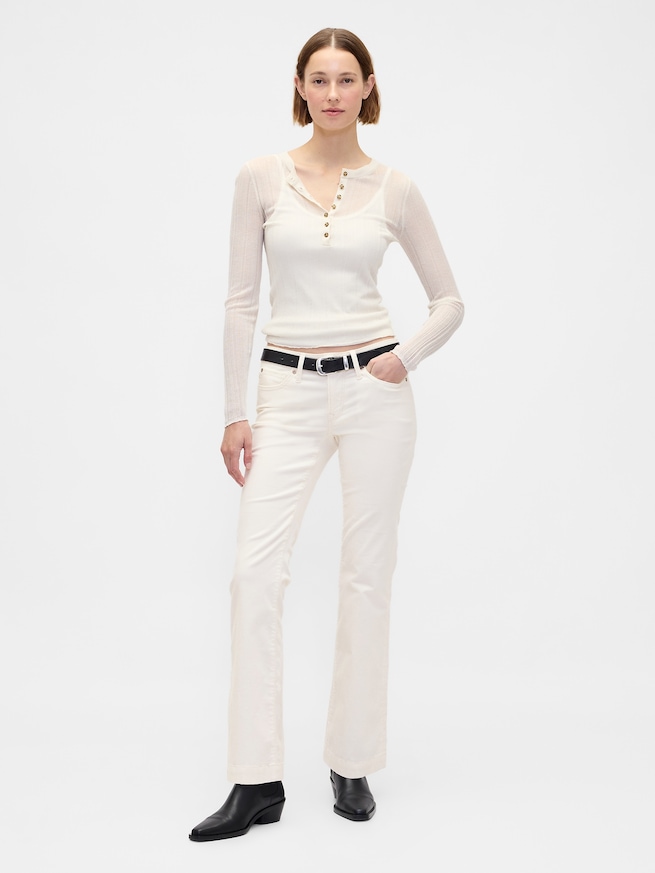 ローライズ コーデュロイ ロング＆リーンパンツ-0