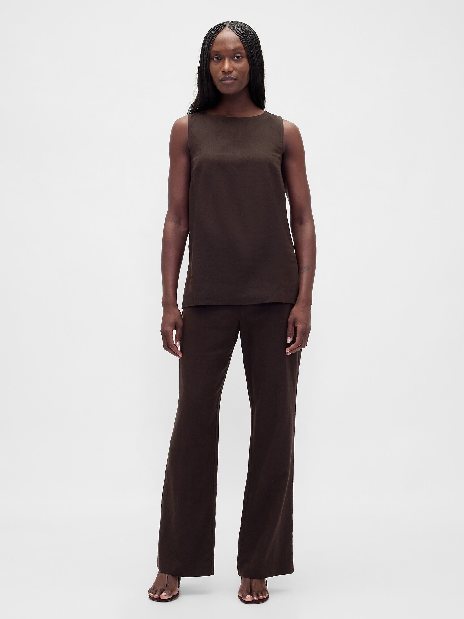 リネンブレンド シェルタンクトップ-1