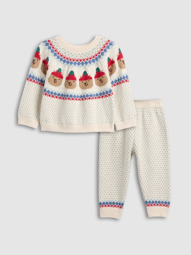 くまさん フェアアイル ニットコーデセット (ベビー)-0