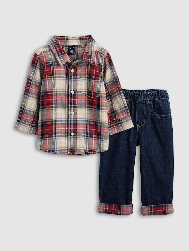 フランネル＆デニム コーデセット (ベビー)-0