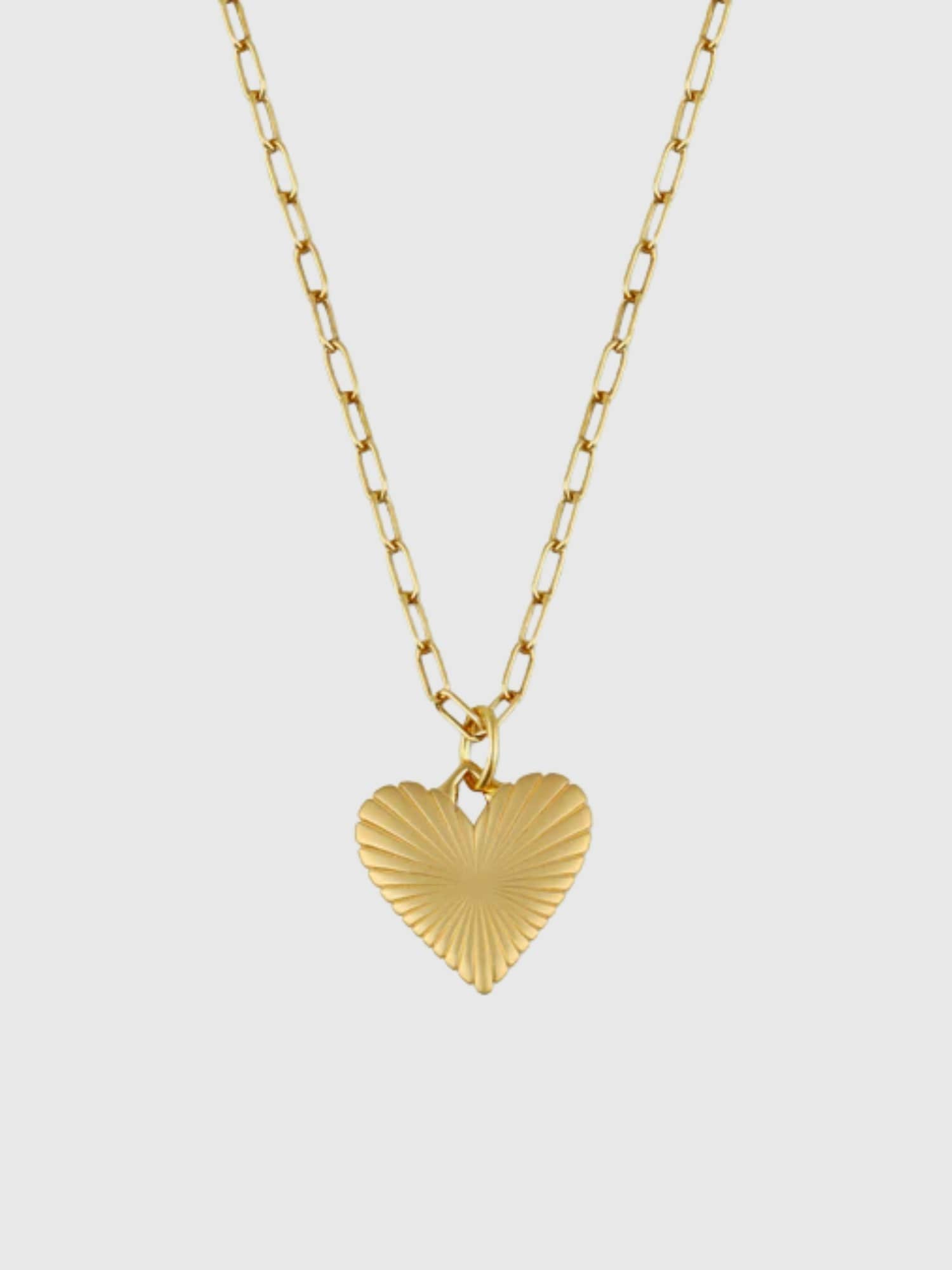 HART Small Ribbed Heart of Gold Necklace