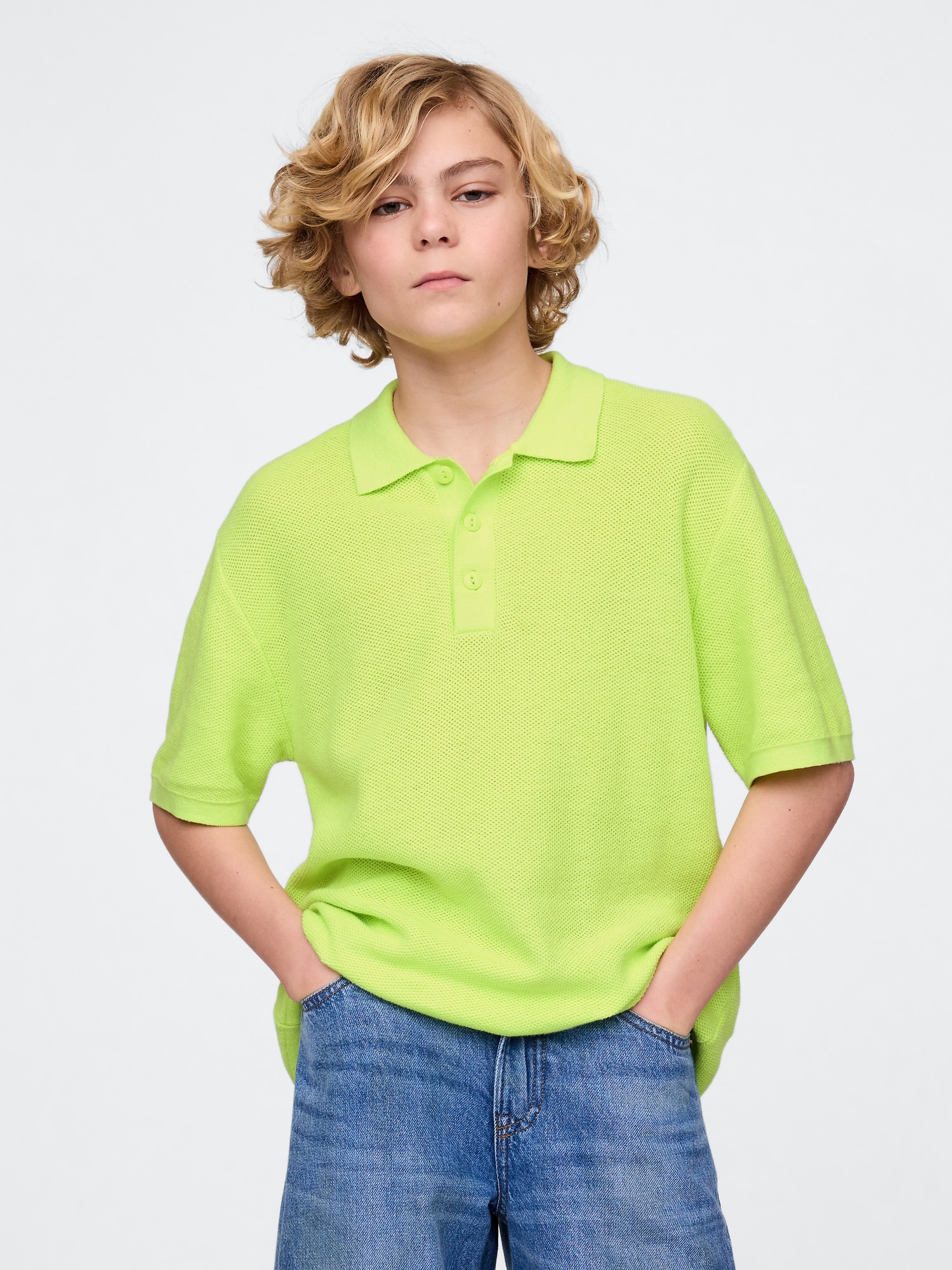 Kids Relaxed Polo Sweater Shirt