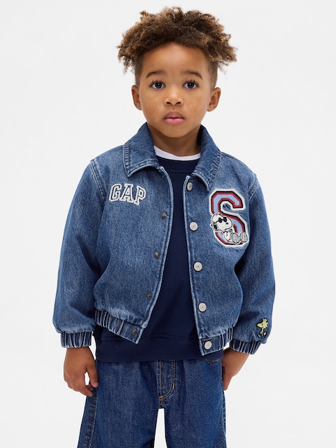 VESTE EN DENIM À IMPRIMÉ SNOOPY ET À LOGO POUR BÉBÉ ET TOUT-PETIT