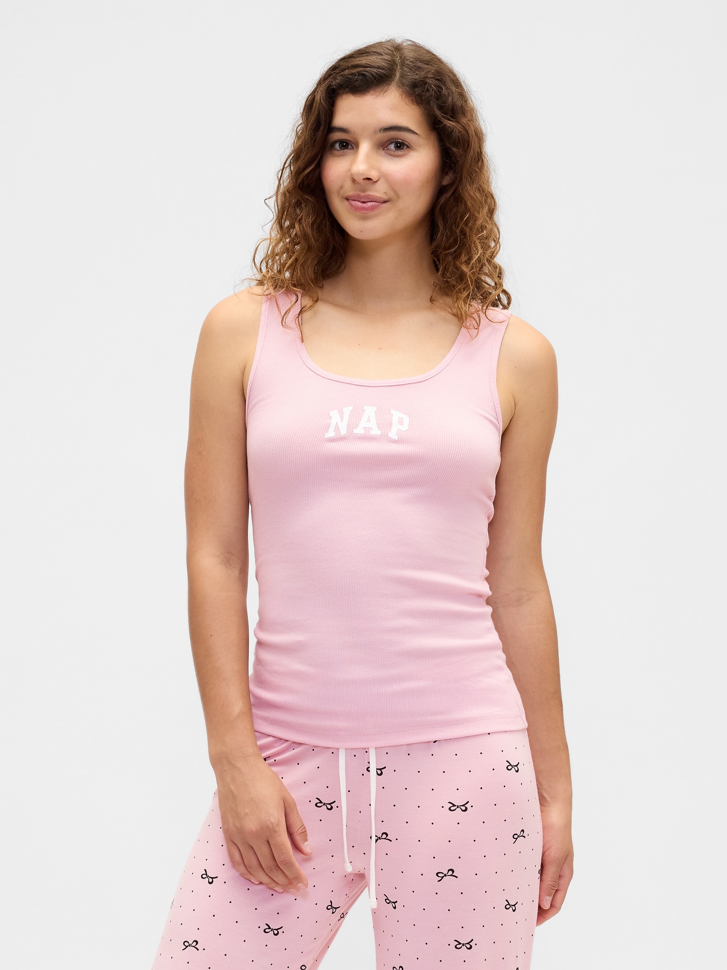 Ribbed Gap Nap Logo Tank Top