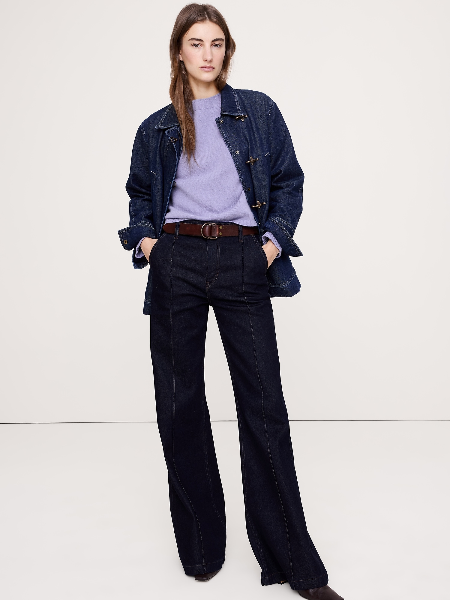 メリノ コットン クロップド セーター-2