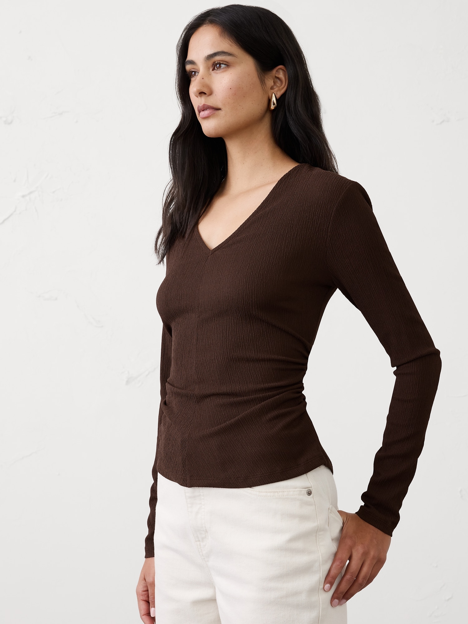 Crinkle Jacquard Top