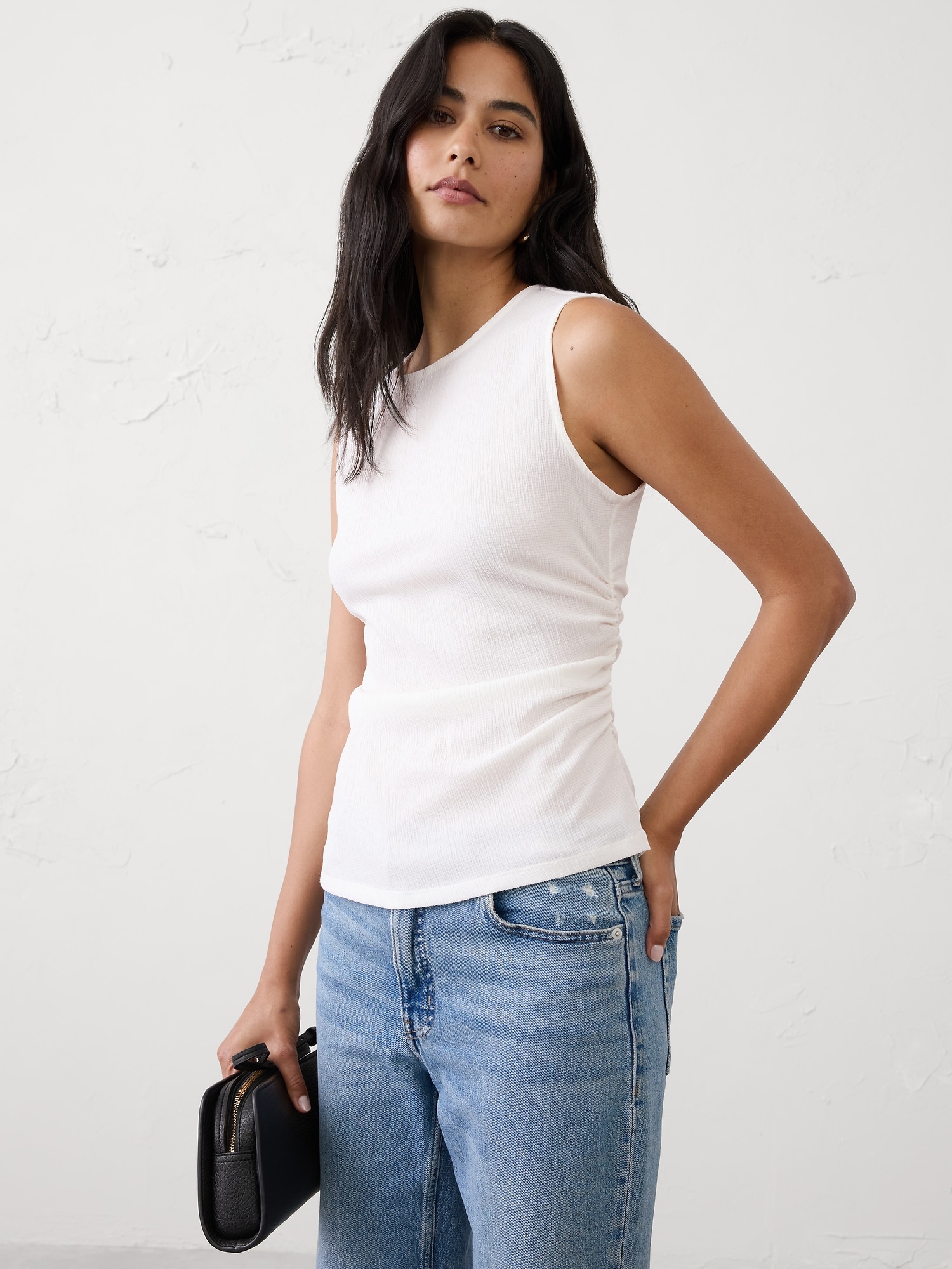 Crinkle Jacquard Top