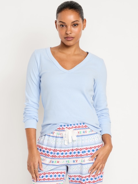 Cozy Snug Long-Sleeve V-Neck T-Shirt