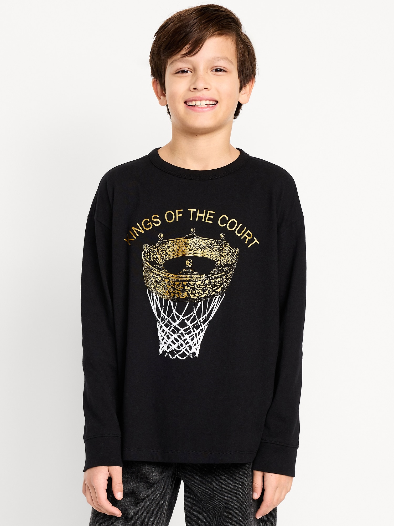 T-SHIRT SURDIMENSIONNÉ À IMPRIMÉ À MANCHES LONGUES POUR GARÇON