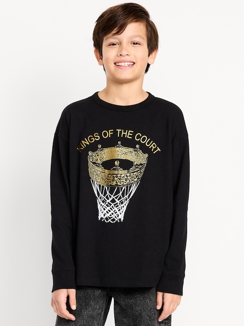 Oversized Long-Sleeve Graphic T-Shirt for Boys