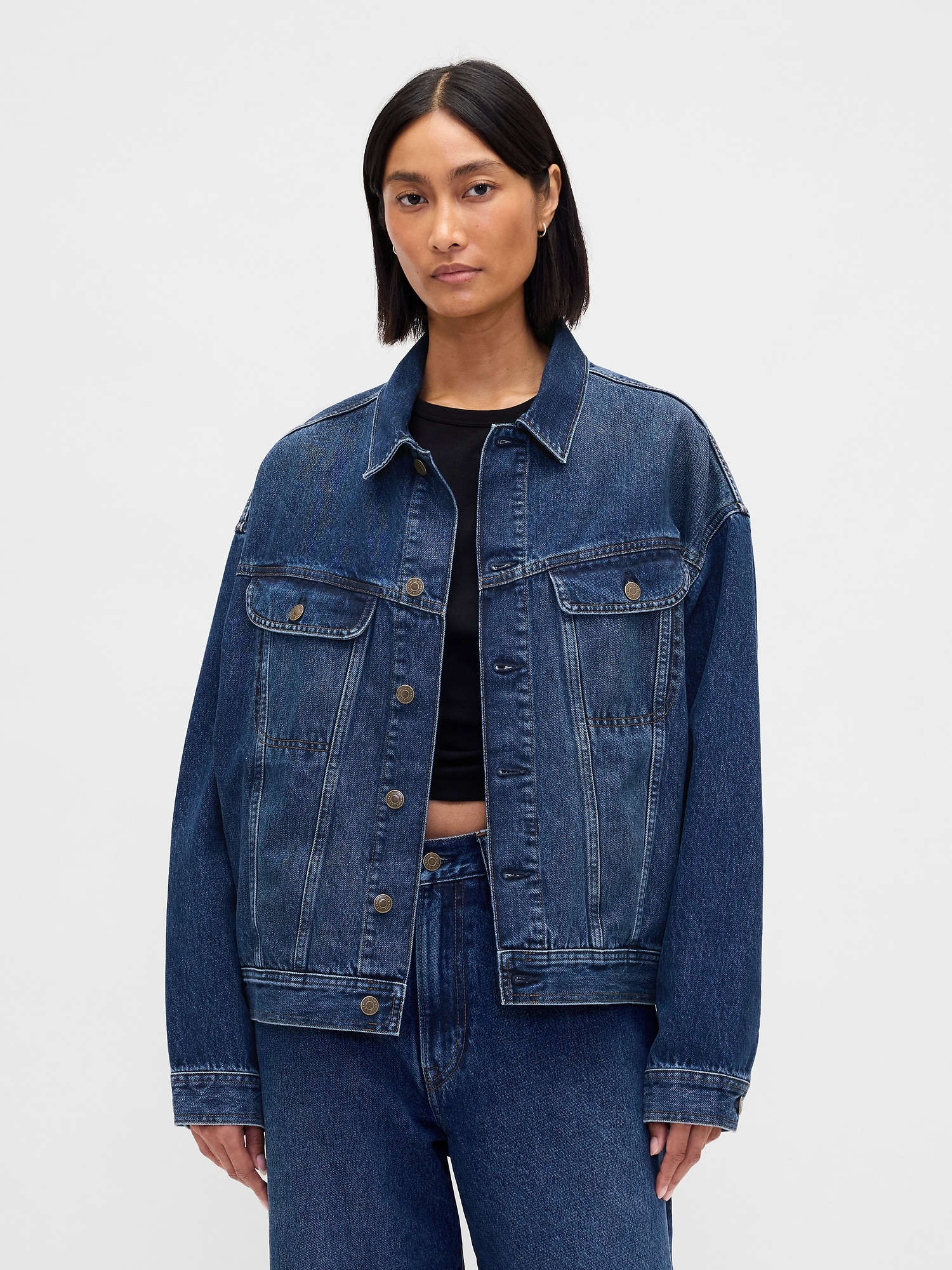 ストレンジャー・シングス フランネル裏地 アイコン デニムジャケット (ユニセックス)-1