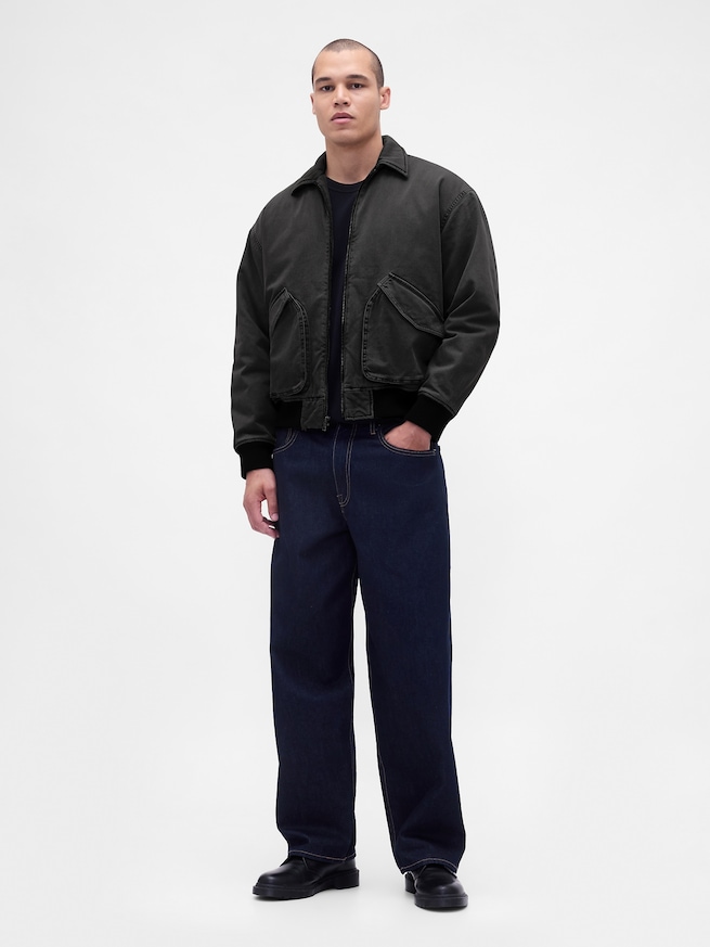 ウォッシュド ツイル ボンバージャケット-1