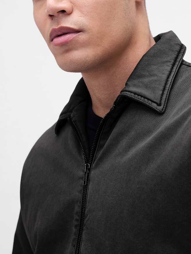 ウォッシュド ツイル ボンバージャケット-3