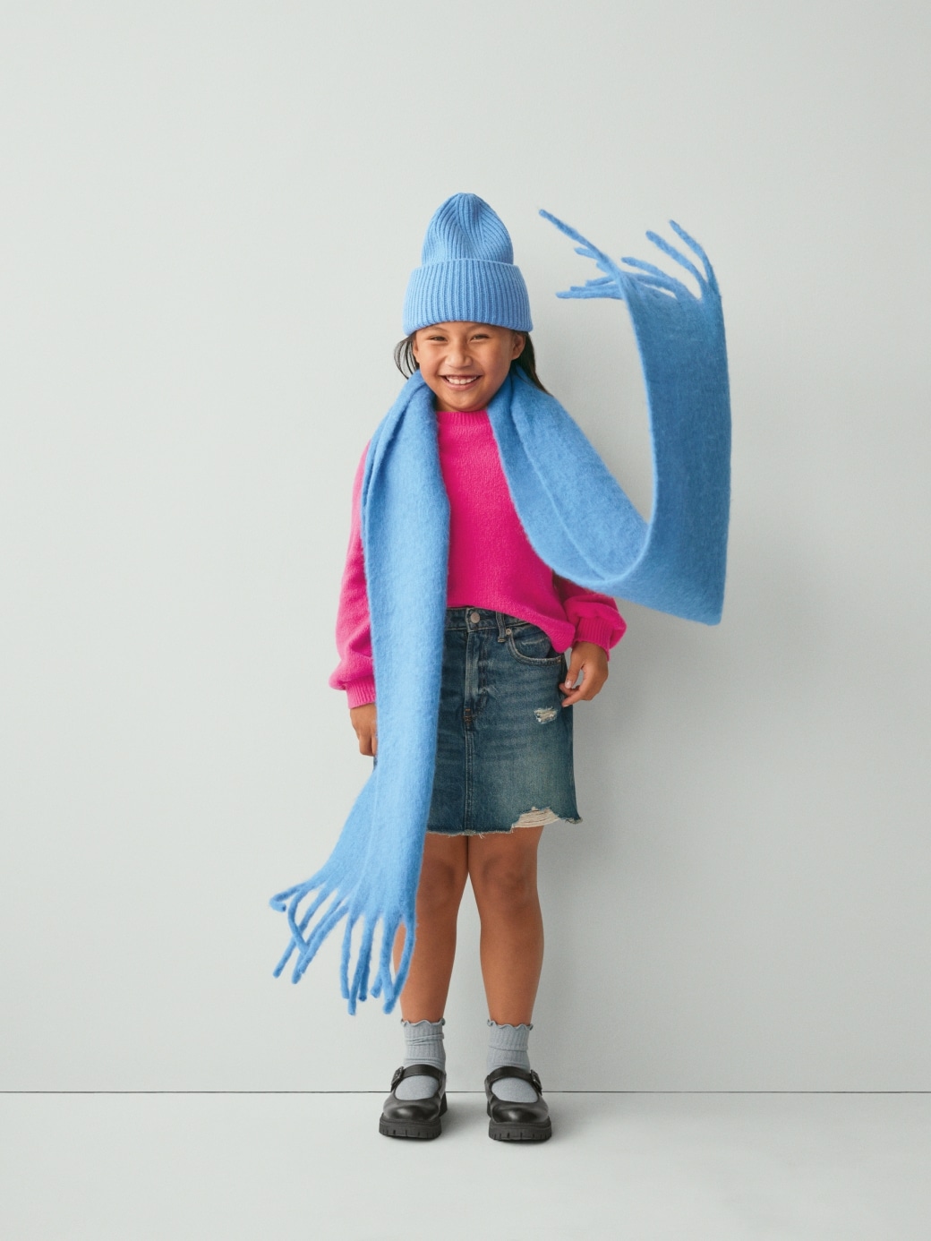 ハイライズ デニムスカート (キッズ)-6