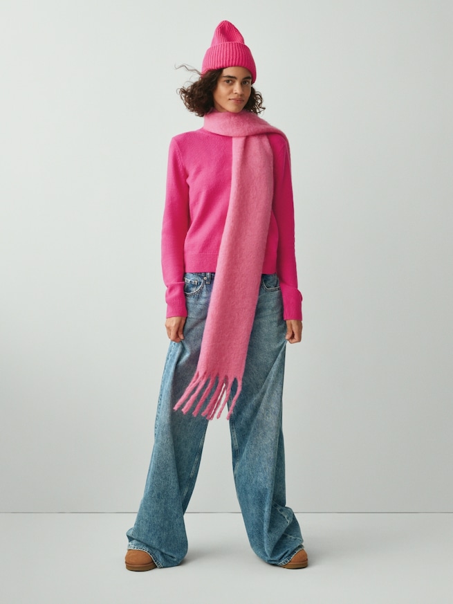 ブラッシュド フリンジ マフラー-3